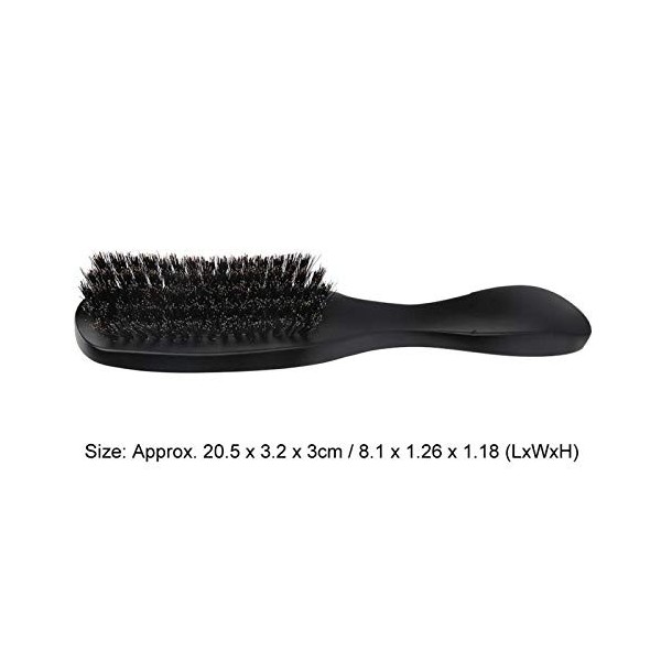 WAAZI Brosse de Voyage en Poils de Sanglier for Barbe et Moustache avec Manche, Brosse à Barbe for Homme Manche Long Nettoyag