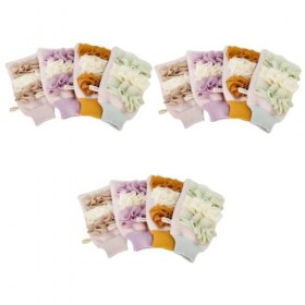 Beavorty 12 Pièces Gants De Bain Bain Lavage Épurateur Douche Luffa Éponge Pouf Bain Douche Gant Douche Bouffée Gant Exfolian