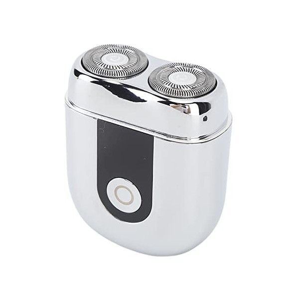 Mini Tondeuse à Barbe, Tondeuse à Barbe électrique à Double Tête Rechargeable de Type C pour la Maison Argent 