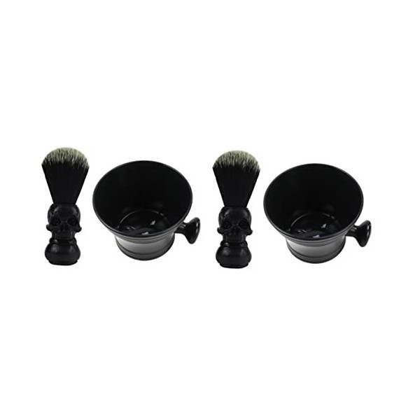 FRCOLOR 3 Ensembles Ensemble De Bols Moussants Cadeau Fête Des Pères Rasoir En Acier Inoxydable Tasse De Rasage De Barbe Blai