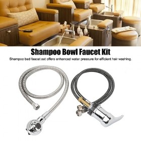 Ensemble de Robinet de Bol de Shampoing, Robinet à Torsion Manuelle de 59,9 Cm, Tuyau Souple de 119,9 Cm, Ensemble de Remplac