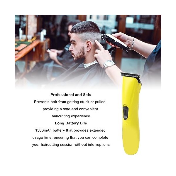Tondeuse à Cheveux, Kit de Coupe de Cheveux Rechargeable USB à Faible Bruit Portable à Lame Tranchante Sûre pour Salon à Domi