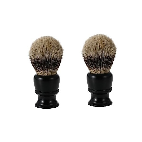 Alipis 3 Pièces Blaireau Brosse Résine Blaireau Brosse Cheveux Blaireau Nettoyage Brosse Blaireau Rasage Homme Noir Résine Br