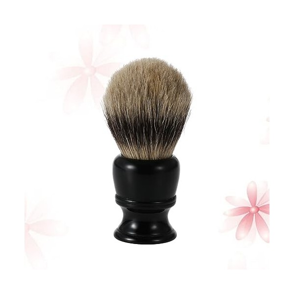 Alipis 3 Pièces Blaireau Brosse Résine Blaireau Brosse Cheveux Blaireau Nettoyage Brosse Blaireau Rasage Homme Noir Résine Br