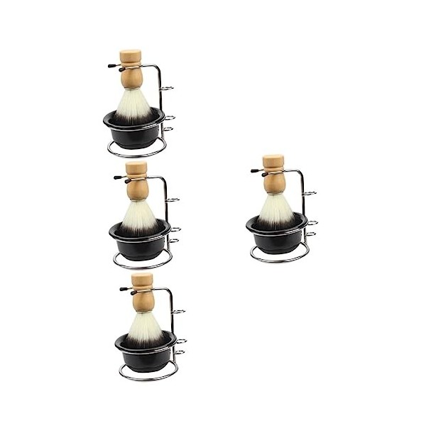 minkissy 3 Ensembles Bol De Mousse à Raser Support En Métal Supports Métalliques Support De Stand De Rasage De Barbe Blaireau
