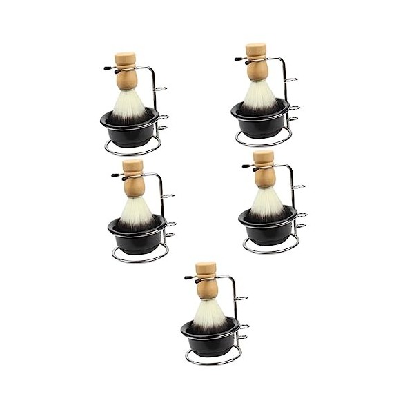 minkissy 3 Ensembles Bol De Mousse à Raser Support En Métal Supports Métalliques Support De Stand De Rasage De Barbe Blaireau
