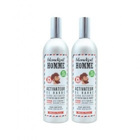 Blondépil Homme - Pousse barbe, Enrichie en huile de ricin, Rapide et Efficace, Lot de 2x Activateurs à Barbe, Made in France