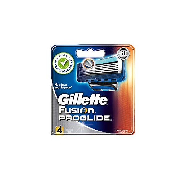 Gillette Lames Fusion Proglide Manuel Testé Dermatologiquement x 4