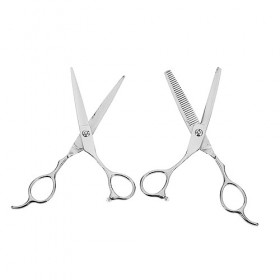 FOMIYES 2 Pièces Ciseaux Pour Gauchers Ciseaux De Coiffure Ciseaux De Salon Outils Pro Outils De Coiffure Ensemble De Soins C