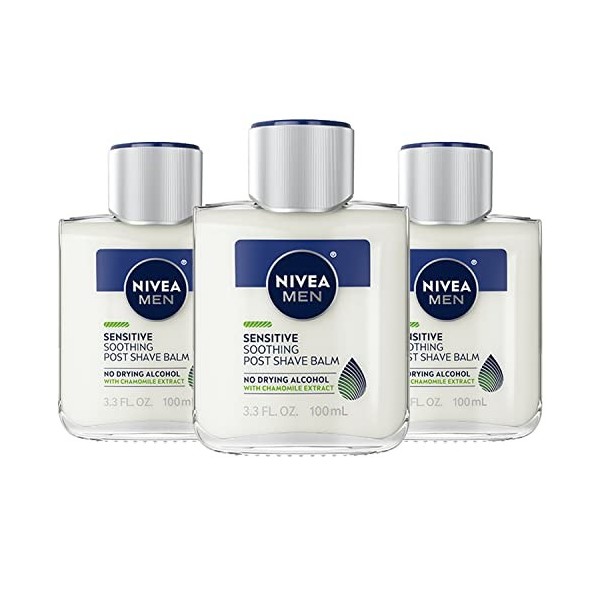 Nivea Men NIVEA Men Sensitive Baume après-rasage - apaise et hydrate la peau après le rasage - 3.3 fl. onces. Bouteille pack