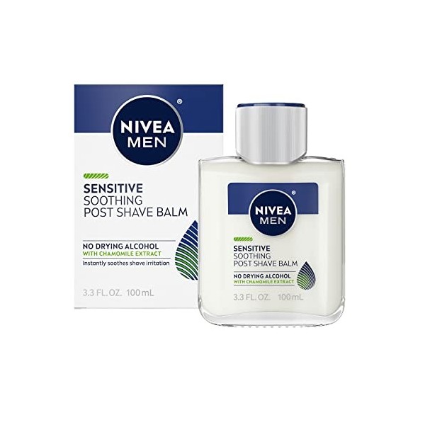 Nivea Men NIVEA Men Sensitive Baume après-rasage - apaise et hydrate la peau après le rasage - 3.3 fl. onces. Bouteille pack