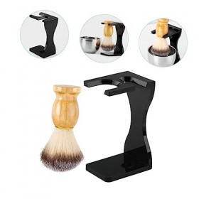 minkissy 3 Ensembles Ensemble De Rasage Visage Salon Brosse Visage Duster Brosse Blaireau Hommes Costume Noir Kit De Beauté C
