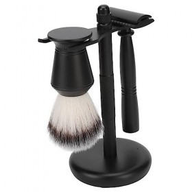 Kit de tondeuse manuel double bord en alliage de nylon avec brosse à cheveux et tondeuse à barbe