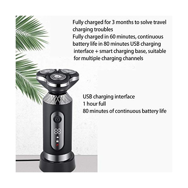 Lodokdre Vite le Rasoir Électrique de Charge, Rechargeable Tout le Corps Rinçage Intelligent le Rasoir DAffichage Numérique,