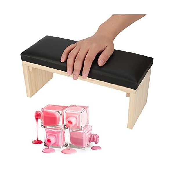 Repose-bras à Ongles, Tapis Doreiller à Main pour Nail Art, Coussin à Main pour Support à Ongles en Cuir PU Souple Support d