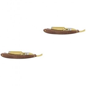 minkissy 2 Ensembles Rasoir Droit Pliant Rasoirs Pour Hommes Rasoir Droit Rétro Poignée De Rasoir Poignée De Rasoir Remplacem