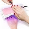 Towwoo Repose Main Ongles, 2 en 1 Repose-bras pour Manucure avec 24 LED UV, 72W Lampe à Ongles Gel UV LED, Lumière UV pour On