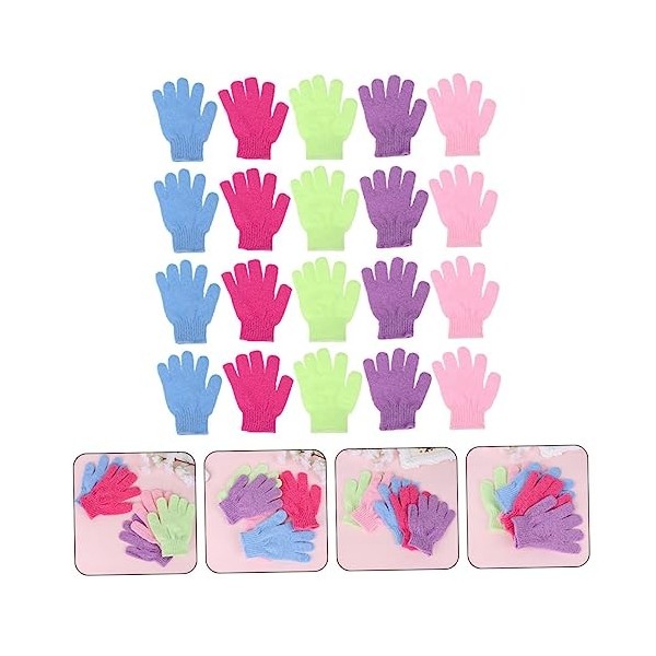 minkissy 48 Pièces Gants De Bain Mitaines Mitaines Gants De Gommage Pour Le Corps Gantelets Pour Hommes Bain DHuile Gant De 