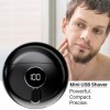 Mini rasoir USB avec indicateur de charge LED - Tondeuse à barbe de voyage pour homme - Rasoir électrique portable rechargeab