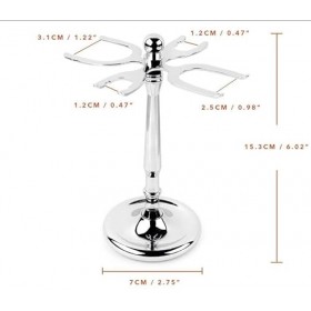 LEFEDA Simple Supports de Brosse de Rasoir pour Hommes, Support de Brosse de Rasage en Acier Inoxydable à 4 Broches de Mode, 