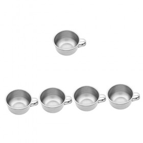 KALLORY 5 Pièces Bol De Rasage Bol De Crème à Raser Tasse De à Raser Tasse De Barbier De Rasage De Métal Poils De Blaireau De