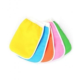 WUURAA Brosse Dos Douche 5pc Shower Double Sided Durable Scrub Gloves Body Cleaning Skin Massage Sponge Scrub Mitt Rub Dead S
