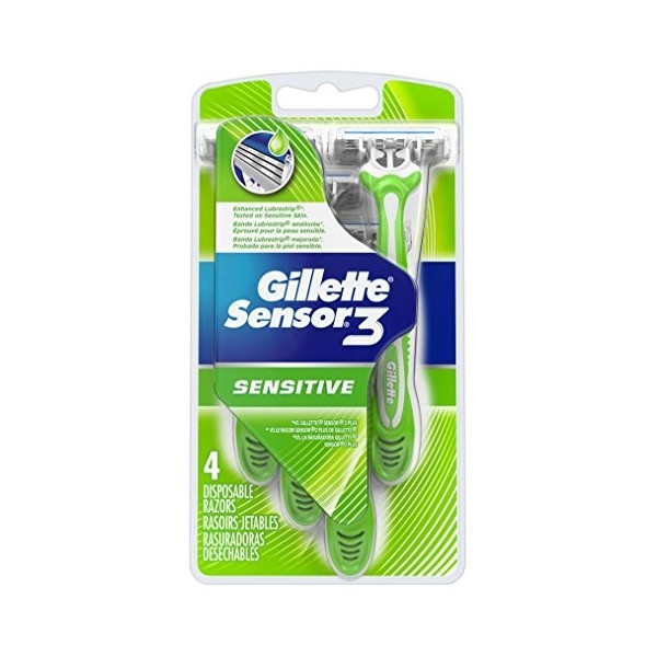 Gillette Sensor 3 Lot de 2 rasoirs jetables pour homme