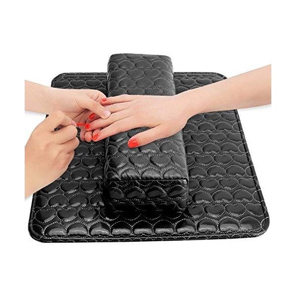 Noverlife Coussin repose-main en cuir synthétique souple pour manucure, manucure, repose-poignet en éponge