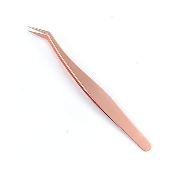 Pince à épiler, pince à épiler de précision, pince à épiler en or rose for extension de cils greffage de faux cils maquillage