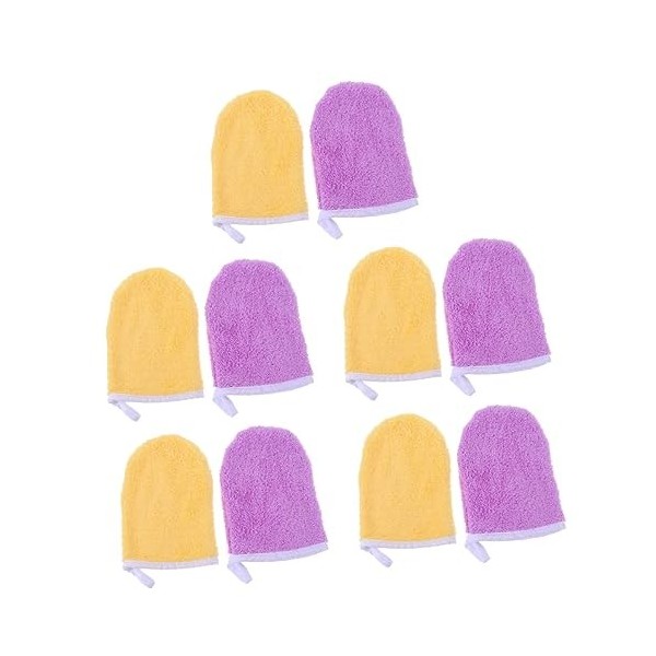 FRCOLOR 12 Pièces Gants Démaquillants Démaquillants en Microfibre Débarbouillettes Gants pour Le Nettoyage Serviette en Micro
