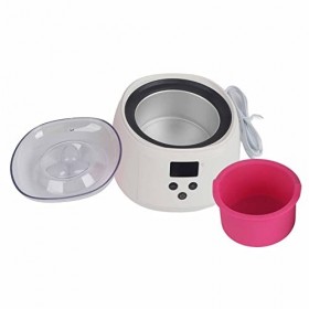 Chauffe-cire électrique à LED avec Contrôle de la Température et Couvercle Transparent, Pot Pliable en Silicone, Matériau ABS