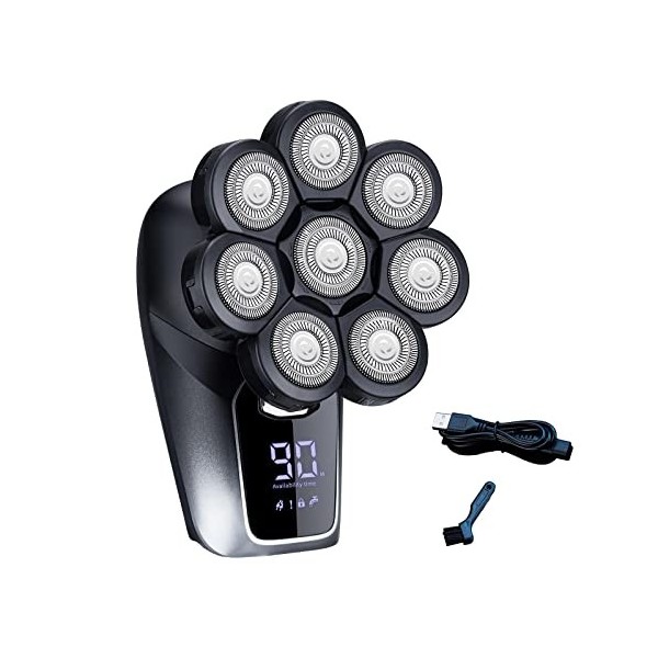 Rasoirs électriques 8D pour homme chauve avec nez U9I5 pour rasage rotatif étanche