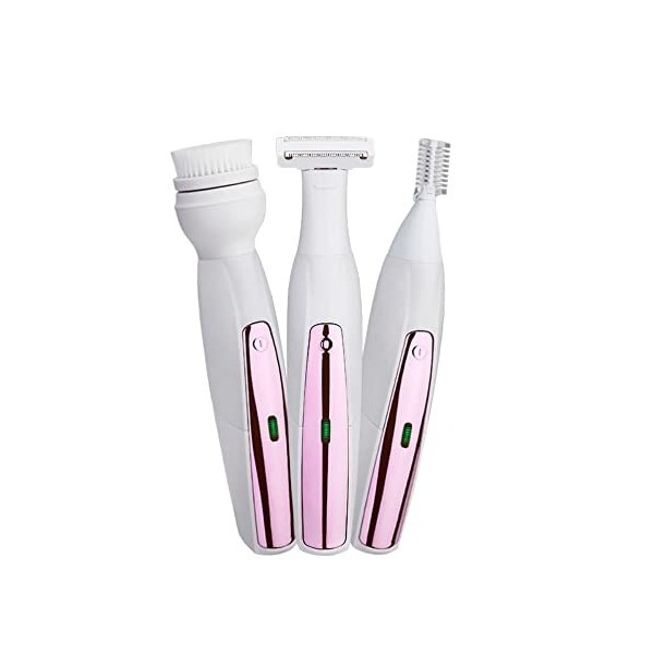 Rasoir électrique 3 en 1 pour femme - Rasoir électrique pour visage - Rasoir électrique pour femme pour jambe, nez, épilateur