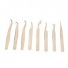 Lot de 8 Pinces à épiler pour Extensions de Cils en Acier Inoxydable Pince à épiler à Pointe Droite Incurvée Outils Dapplica