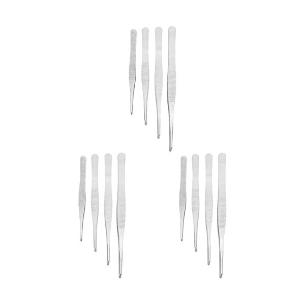 ULTECHNOVO 12 Pièces pour Pince à Cils en Acier Inoxydable Dentelé Plantes Des Fleurs de Jardin Droites Greffage Pince à Épil