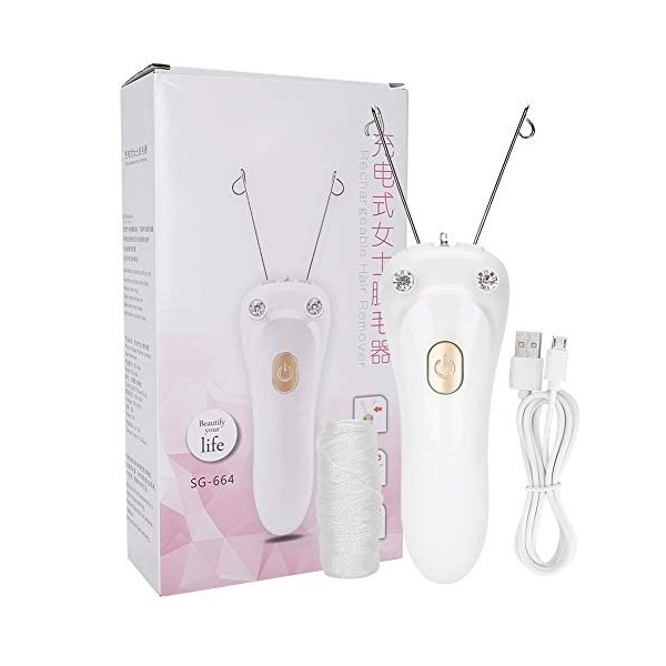 Fil Epilation Visage Epilateur Sans Fil Épilateur De Filetage De Visage, épilateur De Fil De Chargement Usb, Visage Portatif 