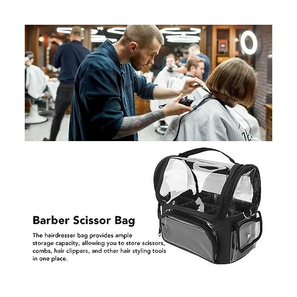 Sac de Coiffeur avec Sangle pour Salon de Coiffure Compartiment dédié aux Ciseaux, Simple et élégant, Idéal pour les Coiffeur