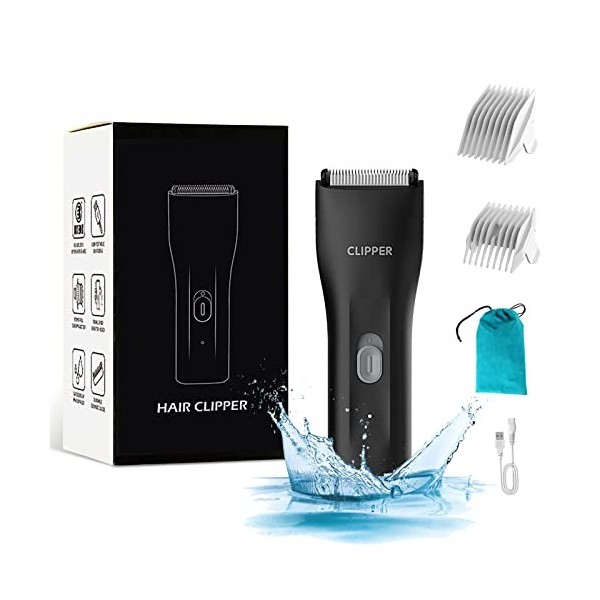 Electric Groin Body Hair Tondeuse pour homme - Tondeuse à balles professionnelle - Tondeuse à poils pubiens - Rechargeable - 