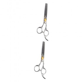 LALAFINA 2 Pièces Cisailles à Sec Ciseaux De Coupe De Cheveux De Coiffeur Ciseaux à Cheveux Droits Cisailles En Acier Inoxyda