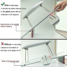 Wolinspring Support daccoudoir en cuir microfibre doux pour manucure avec bande en silicone antidérapante pour manucure gri