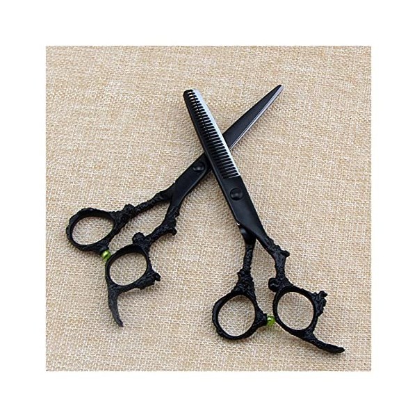 Ciseaux pour coupe de cheveux Ciseaux dragon noir de 6 pouces, ciseaux de coiffure rasoir, ciseaux de coiffure, ciseaux de co