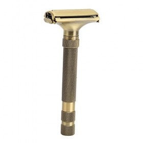 Jauarta – Tondeuse à Barbe Manuelle à Double Bord, Réutilisable, à Long Manche, pour Hommes, Portable, en Métal, de sécurité,