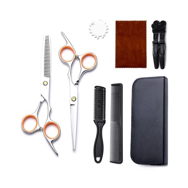 Kit De Ciseaux De Coiffure - Ciseaux De Coiffure 6 Pouces Barber Professional Barber Deux En Un Ciseaux Plats Éclaircissants 