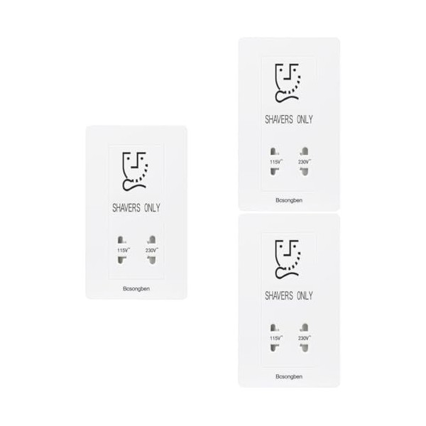 FRCOLOR 2 Pièces Prise Rasoir Prise Murale Rasoir Verre Cristal Rasoir Blanc