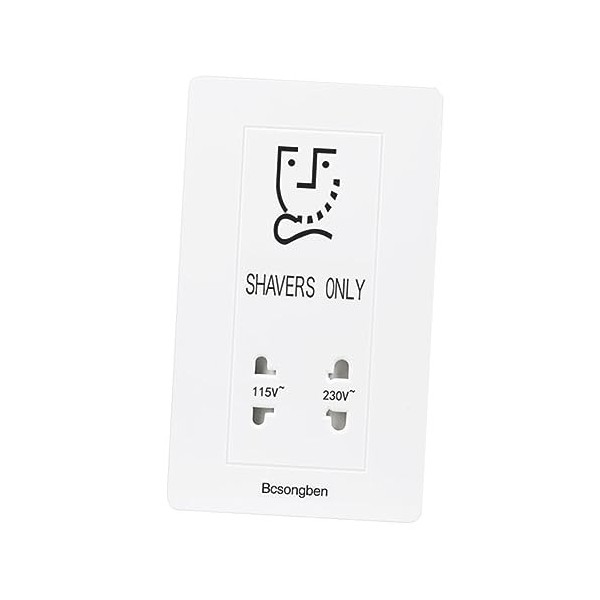 FRCOLOR 2 Pièces Prise Rasoir Prise Murale Rasoir Verre Cristal Rasoir Blanc