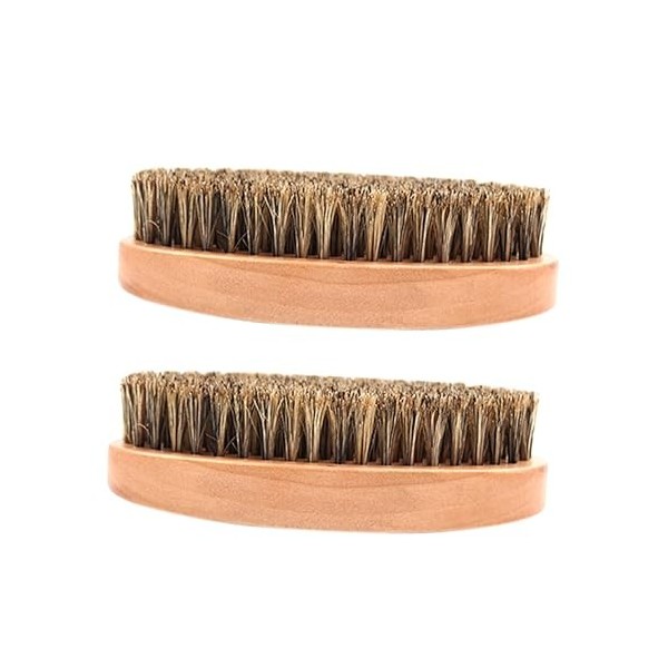 minkissy Lot de 10 brosses à barbe en bois pour homme - Outils de voyage pour homme - Peigne à barbe de poche en bois pour ho