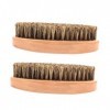 minkissy Lot de 10 brosses à barbe en bois pour homme - Outils de voyage pour homme - Peigne à barbe de poche en bois pour ho