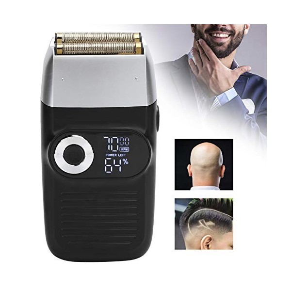 Rasoir Electriques Hommes à Grille, Rasoir Barbier Professionnel, 2 En 1 Tondeuse Cheveux Chauve Avec écran LCD, Rasoir à Mou