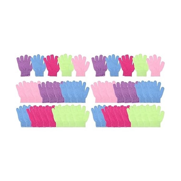 FOMIYES 60 Pièces Gants De Gommage Pour Le Corps Gant De Toilette Coréen Épurateurs De Visage Type De Gant Serviettes De Lava