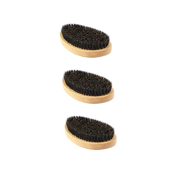 Beaupretty 3 Pièces Brosse Pour Hommes Rasage Barbe Brosse Hommes Barbe Brosse Portable Barbe Brosse Homme Bambou Poils Propr